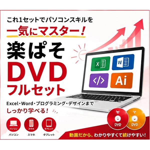 Amazon.co.jp: 【ExcelマクロVBA入門】自動化スキル習得楽ぱそDVD